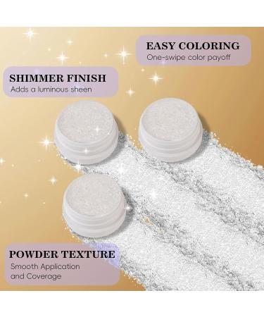 Glitter Eyeshadow - Pearly White Eyeshadow | 2.5g Shimmering Illuminating Powder Palette Pressed White Pearl for Face Cheek and Body Makeup for Women - Buy Online on GoSupps.com