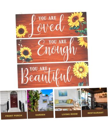 PRETYZOOM 1 Set Floral Wooden Wall-mounted Home Decor Decorative Wall Sign Sunflower Wall Decor Household - Buy Online on GoSupps.com