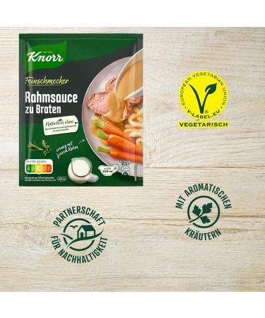 KNORR Gourmet Cream Sauce for Roasts - Delicious Light Brown Sauce (23x 250ml) | No Flavor Enhancers | International Shipping Available - Buy Online on GoSupps.com