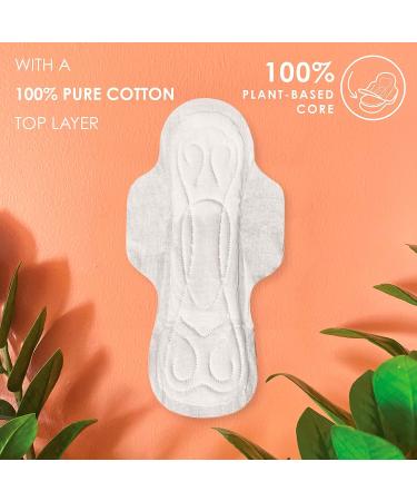 Ultra Thin Unscented Pads with Wings - Super Absorbency 42 Ct - 100% Pure Cotton - Chlorine Free Top Layer - Buy Online on GoSupps.com