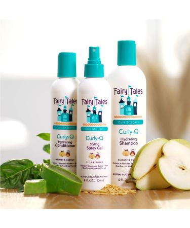 Fairy Tales Curly-Q Daily Hydrating Shampoo & Conditioner Set for Kids - Paraben, Sulfate, Gluten & Nut Free - 12 oz & 8 oz - Buy Online on GoSupps.com