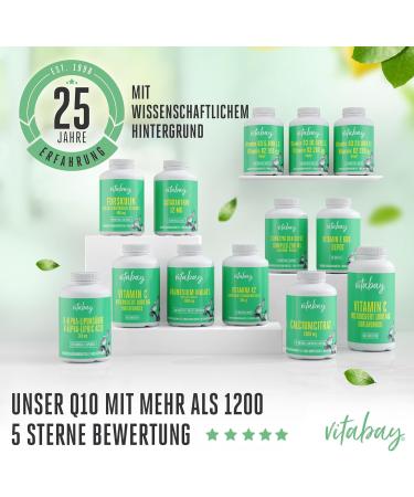 VITABAY Coenzyme Q10 Capsules 200mg - High Dose Vegan Antioxidant - 120 Capsules - Laboratory Tested Q10 Complex - Perfect for Energy & Health - Buy Online on GoSupps.com