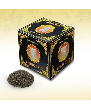 Green Tea from China Golden Glass 500g Gunpowder - Whole Leaves Hand-Harvested 100% Natural Authentic and Vegan No Additives or Preservatives - Buy Online on GoSupps.com