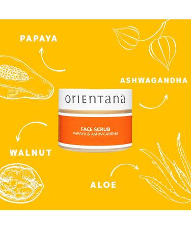 Orientana Facial Peeling for Women - Papaya & Indian Ginseng | 99.7% Natural Organic Vegan | Acne & Anti-Aging Solution for Dry & Normal Skin - 50g - Buy Online on GoSupps.com