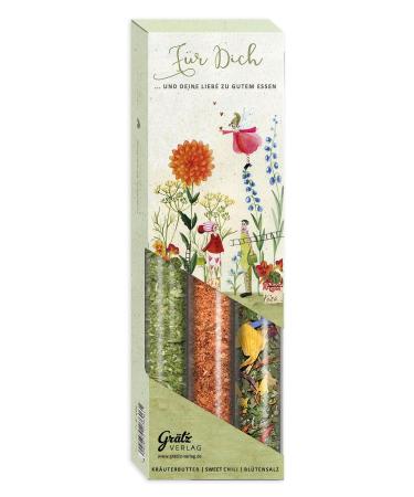 "Flower paradise" spice gift set i spices as a gift for women - 3x spice mixtures for herb butter sweet chili dip flower salt - gift for women (77g)