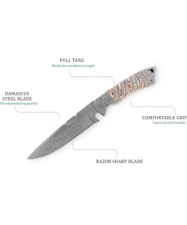 Perkin Damascus Hunting Knife with Sheath - 25.4cm | Premium 1975 Edition | International Shipping Available - Buy Online on GoSupps.com