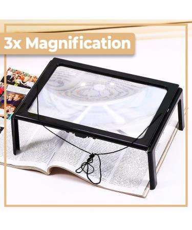 Retoo Reading Magnifying Glass A4 3X Large Lightweight - 27 x 20.5 x 11 cm Black - Buy Online on GoSupps.com
