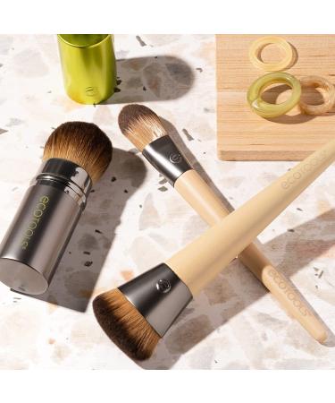 EcoTools Travel Kabuki Makeup Brush - Retractable Green Brush for Foundation, Blush, Bronzer & Powder - Travel Friendly & On The Go - 1 Count - Buy Online on GoSupps.com