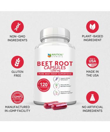 Beet Root Capsules - 1200mg Per Serving - 120 Beet Root Powder Capsules - Beetroot Powder Supports Blood Pressure Athletic Performance Digestive Immune System (Pure Non-GMO & Gluten Free 120 Count (Pack of 1) - Buy Online on GoSupps.com