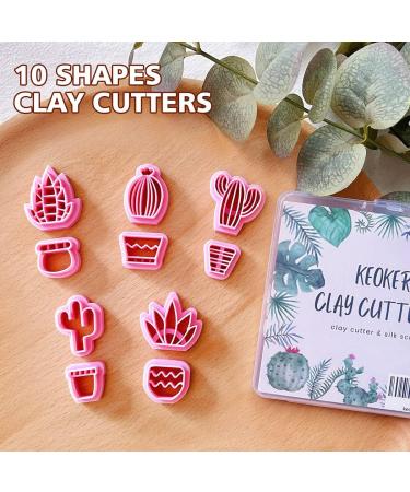 KEOKER Clay Cutters - 10 Cactus and Potted Plant Shapes for Polymer Clay Earrings and Jewelry Making - Buy Online on GoSupps.com