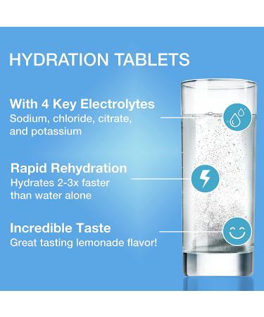 Hydralyte Effervescent Electrolyte Tablets - Color Free Lemonade Flavor (20 Tablets, 2.5 oz) - Buy Online on GoSupps.com