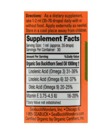 Buy Sea Buckthorn Seed Oil - Organic & Cold-Pressed | Premium Quality for Skin & Health - Buy Online on GoSupps.com