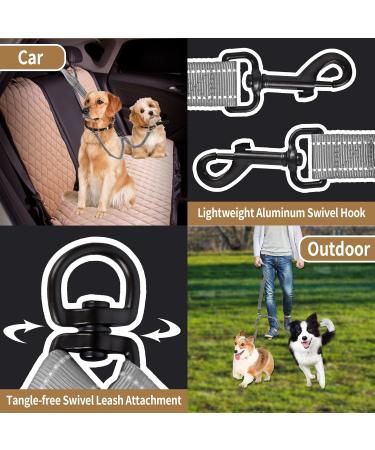 Reflective Double Dog Lead Splitter | Dual Leash for Walking 2 Dogs | 360 Swivel Rotation | Grey - Buy Online on GoSupps.com