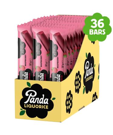 Panda Natural Raspberry Licorice Bar | Vegan Fat-Free | 32g x 36 Bars - Pure Lakritz Sweets with Only Four Ingredients - Buy Online on GoSupps.com