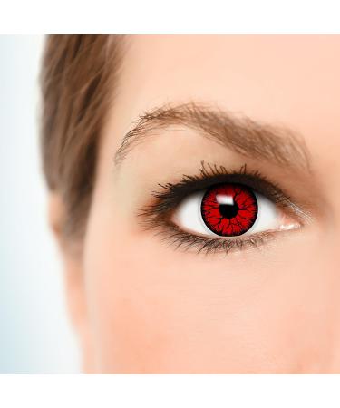 Funzera Red Devil Colored Contact Lenses for Halloween - Non-Prescription Cosplay & Carnival (2 Pieces) - Buy Online on GoSupps.com