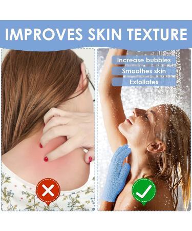 Sibba Double Sided Exfoliating Shower Gloves - 4 Pc Bath Set for Body Scrubbing, Dead Skin Removal, and Natural Exfoliation - Green - Buy Online on GoSupps.com
