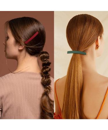 Matte Stylish Curved Hair Claw Clips - Non Slip French Barrettes Styling Accessories for Women - 6 Pack - Buy Online on GoSupps.com