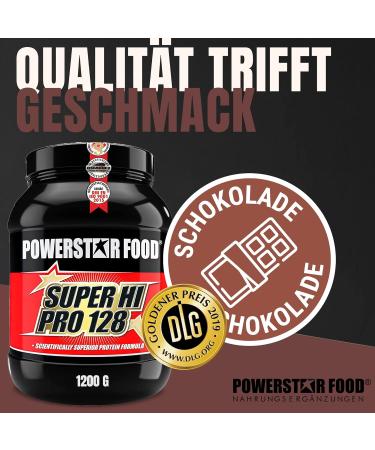 Powerstar Super Hi Pro 128 Protein Powder | 1200g Multi-Component Chocolate Shake | 78% Protein for Muscle Building | High Biological Value | International Shipping Available - Buy Online on GoSupps.com