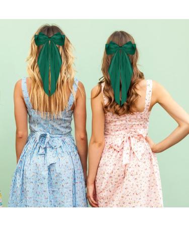Buy Wllhyf 90s Style Hair Clips - Soft Silky Satin Hairpins & Accessories for Women & Girls (Green) - Buy Online on GoSupps.com