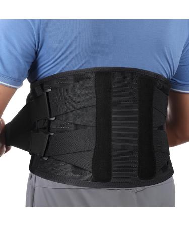 Kremorv back support belt for men and women adjustable back belt Breakable back bandage lumbar support belt to the lower back lws xxl (waist: "43-49")