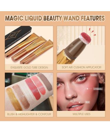 LSxia Liquid Blush Beauty Wand - Matte Cream Blush with Cushion Applicator | Smooth Natural Finish | Lightweight and Easy to Blend | Long-wearing Formula | 2 Blush Pink - Buy Online on GoSupps.com