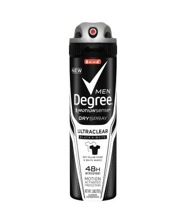 Degree Ultraclear Men's Antiperspirant Deodorant Dry Spray  Black/White  3.8 Ounce (Pack of 1)