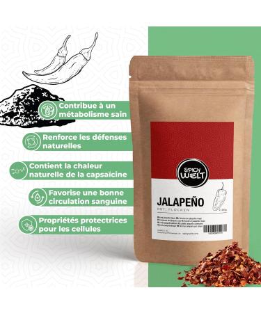 Spicy Welt Jalape o Rouge Flocons (250g) Piment Jalape o S ch | Pour Tex-Mex Pizza Guacamole & Sauces | Saveur Fruit e & Piquant Mod r | 100% Naturel Sans Additifs - Buy Online on GoSupps.com