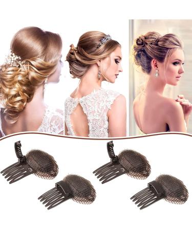 Invisible Fluffy Hair Pad Sponge Clip Set for Women - Brown - Buy Online on GoSupps.com