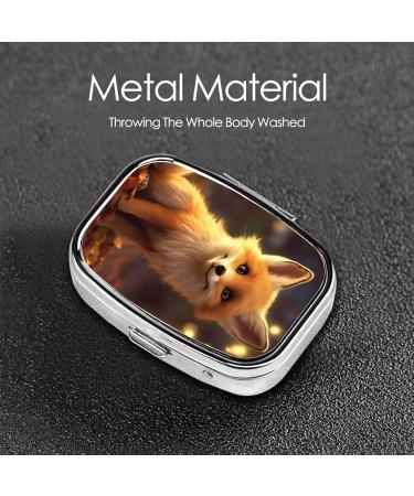 Cute Fox 2 Compartment Small Pill Case | Travel Pill Organizer & Purse Pill Box - Ideal Gifts - Buy Online on GoSupps.com
