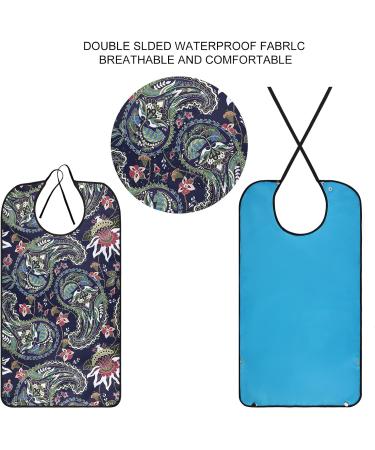 AIEX Adult Bibs - Waterproof Floral Print, Washable & Reusable Clothing Protectors - Buy Online on GoSupps.com