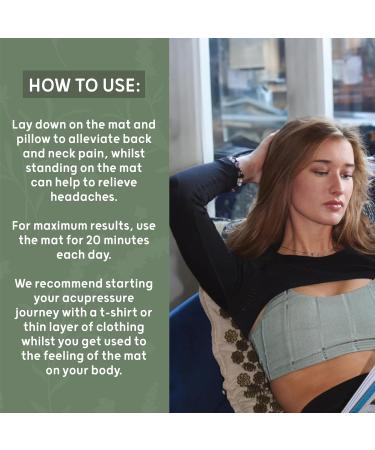 Level Body Mind Soul Acupressure Mat & Pillow Set - Coconut & Linen - Stress Relief & Pain Relief - Includes Carrying Bag - International Shipping Available - Buy Online on GoSupps.com