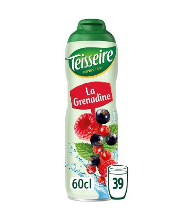 Teisseire Grenadine Syrup (Red Fruits) for Refreshing Drink Cocktails Recyclable Bottle 60cl