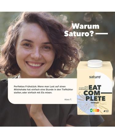 Saturo Vegan Meal Replacement Drink - Vanilla | 500kcal | Protein-Rich Astronaut Food | 6 x 500ml Pack - Buy Online on GoSupps.com