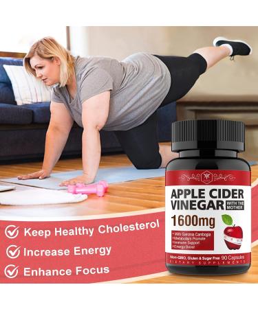 Garcinia Cambogia & Apple Cider Vinegar Capsules - Energy Boost, Immunity Support, Metabolism Boost - 90 Count Vegan Non-GMO Gluten & Sugar Free - Buy Online on GoSupps.com