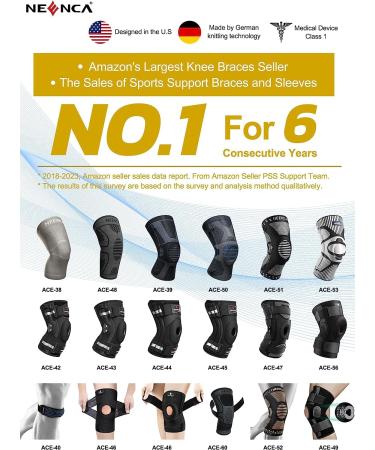 NEENCA Professional Knee Brace for Knee Pain Adjustable Knee Support with Patented X-Strap Fixing System Support and Stability for Joint Pain Relief Arthritis Meniscus Tear ACL PCL Runner Sports Black - Single Large - Buy Online on GoSupps.com