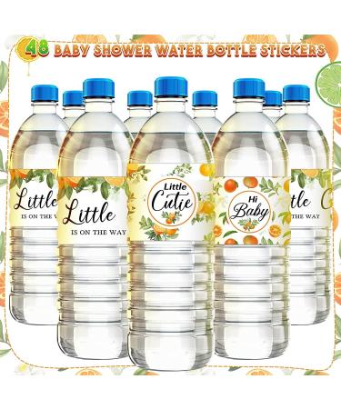 48 Little Cutie Baby Shower Water Bottle Labels - Orange Wrapper Stickers for Boy Girl Baby Shower Decorations - Buy Online on GoSupps.com