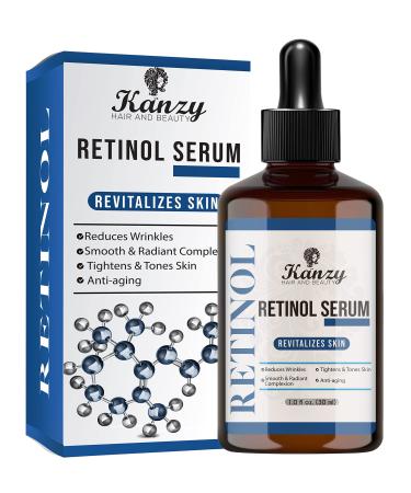 Kanzy Retinol Serum High Strength for Face 2.5% with Hyaluronic Acid Serum for Face and Skin with Vitamin E Anti Aging Anti Wrinkle Facial Serum Moisturizer Reduce Dark Circles 30ml