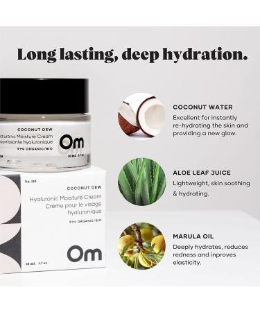 Coconut Dew Hyaluronic Moisturizer Face Cream | All-Natural Anti-Aging Hydrating Face Cream for Women | Suitable for All Skin Types | 50g - Buy Online on GoSupps.com