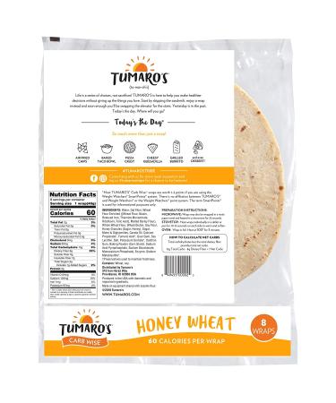 Tumaro's 8 Inch Carb Wise Wraps - Honey Wheat - Case of 6 - 8 Count - Buy Online on GoSupps.com