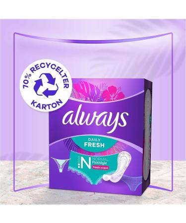 Always Dailies Fresh Slip Women's Normal Flexistyle - 54 Count Big Pack with Fresh Fragrance | Breathable & Flexible Protection - Buy Online on GoSupps.com