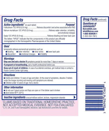 Boiron Cyclease PMS Relief Tablets - 120 Count (2 Pack of 60) | Alleviate Bloating Aches Mood Swings & Irritability - Fast International Shipping - Buy Online on GoSupps.com