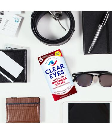 Clear Eyes Maximum Redness Relief Eye Drops | 12 Hours Comfort | 1 oz | Pack of 4 | Fast International Shipping - Buy Online on GoSupps.com