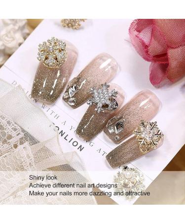 2 Pcs Nail Art Rhinestones Shiny Glossy Snowflakes Transit Bead Nail Decorations for Christmas Party Daily Nail Rhinestones for Girls Nail Art DIY Crafts Decoration Supplies - Buy Online on GoSupps.com