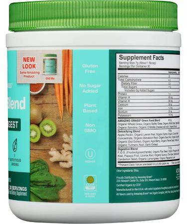 Amazing Grass Green Superfood Detox & Digest 7.4 oz - Organic Greens for Digestive Health - Buy Online on GoSupps.com