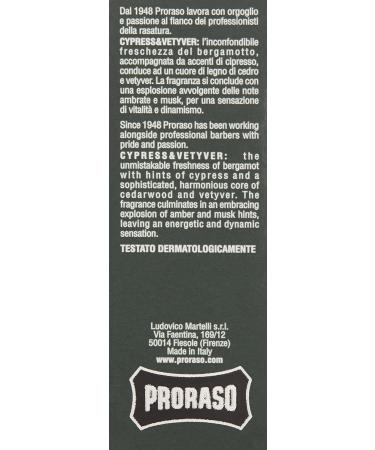 Proraso Eau De Cologne Cypress and Vetyver 3.4 Fl Oz - Buy Online on GoSupps.com