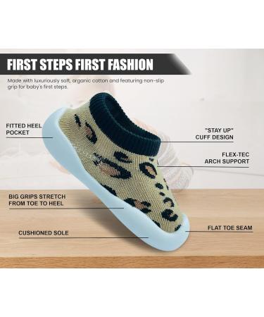 Dookeh Baby Shoes Soft Sole Sneakers | 6-9 Months | Leopard Dark | Toddler Infant Boys Girls First Walking Shoes - Buy Online on GoSupps.com