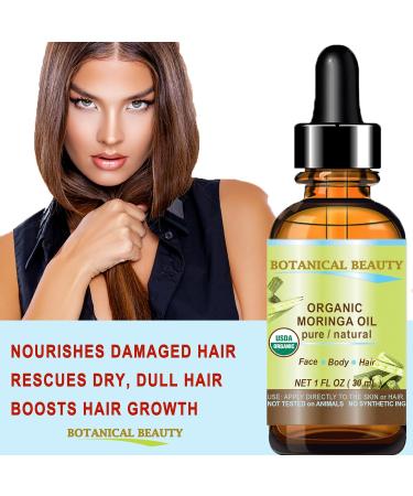 Botanical Beauty Organic Moringa Oil 100% Pure Natural Undiluted 0.5 Fl.oz.- 15 ml. for Face Skin Hair Lips Body Nails Rich in Vitamin C Vitamin E - Buy Online on GoSupps.com