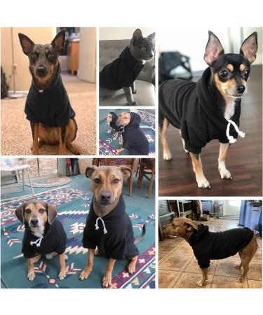 BINGPET Dog Hoodie - Fleece Lined Pullover for Medium Dogs and Cats - Black - Buy Online on GoSupps.com