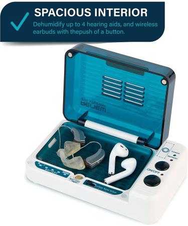 Hearing Aid Dehumidifier by Serene Innovations - Removes Sweat & Moisture for Cochlear Implants & Wireless Earbuds | High-Humidity Hearing Aid Dryer - Buy Online on GoSupps.com