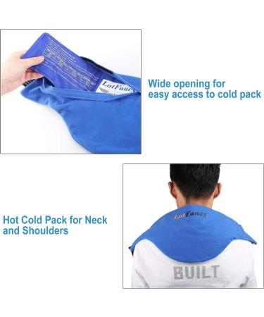 LotFancy Neck Ice Pack Wrap - Hot Cold Therapy for Shoulders & Cervical - Medical Cooling Gel Pack for Pain Relief - 21x7.25 Inch - Buy Online on GoSupps.com